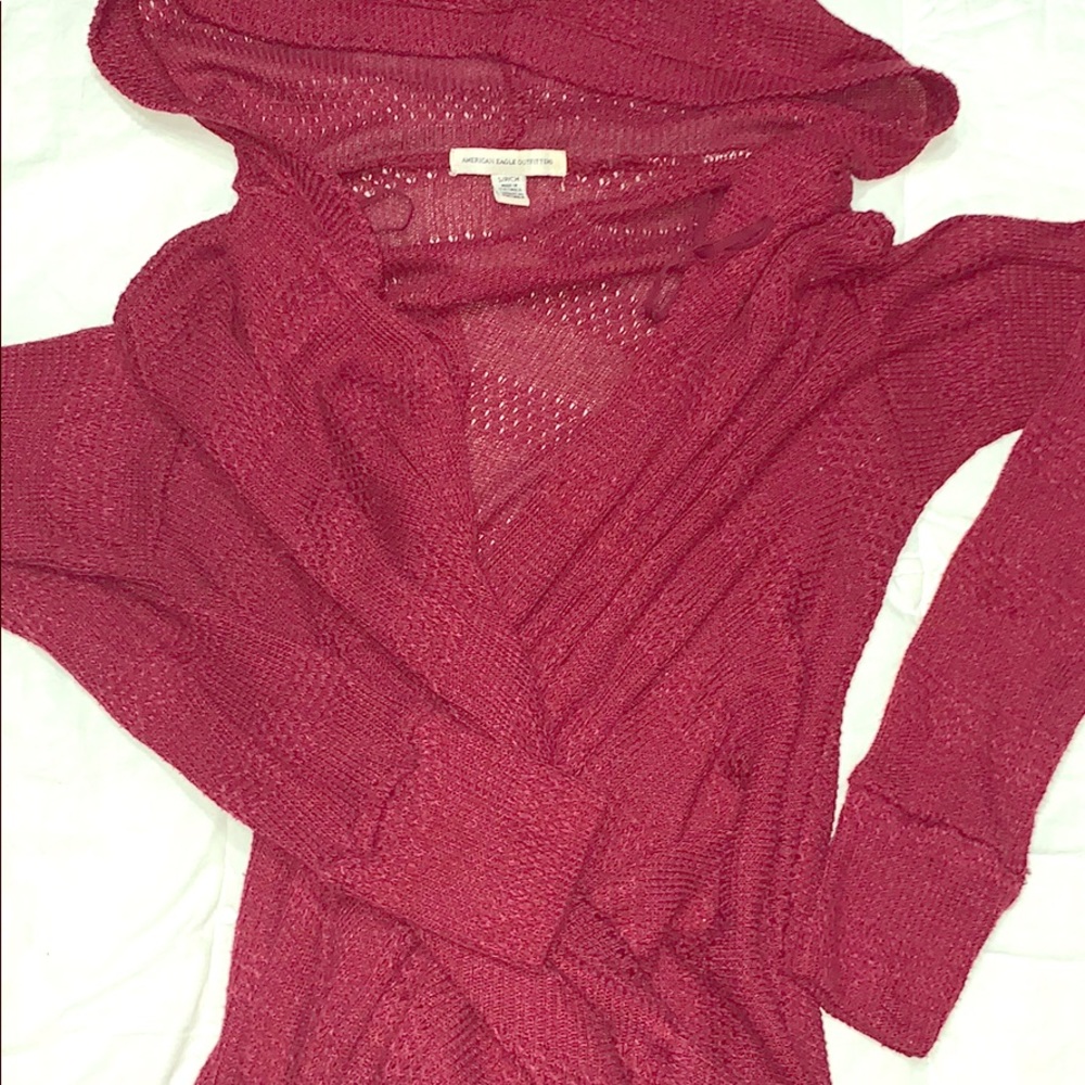 Maroon cardigan